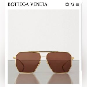 Bottega Veneta Gold Aviator Sunglasses